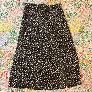 black and white floral maxi skirt